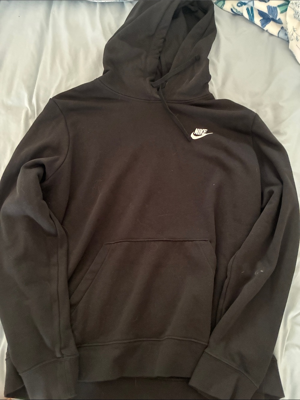 Nike Black Hoodie with White Swoosh Logo